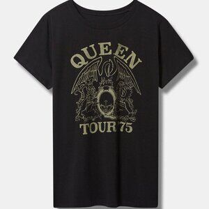 Torrid - Queen Classic Fit Cotton Crew Tee in Deep Black​​​​​